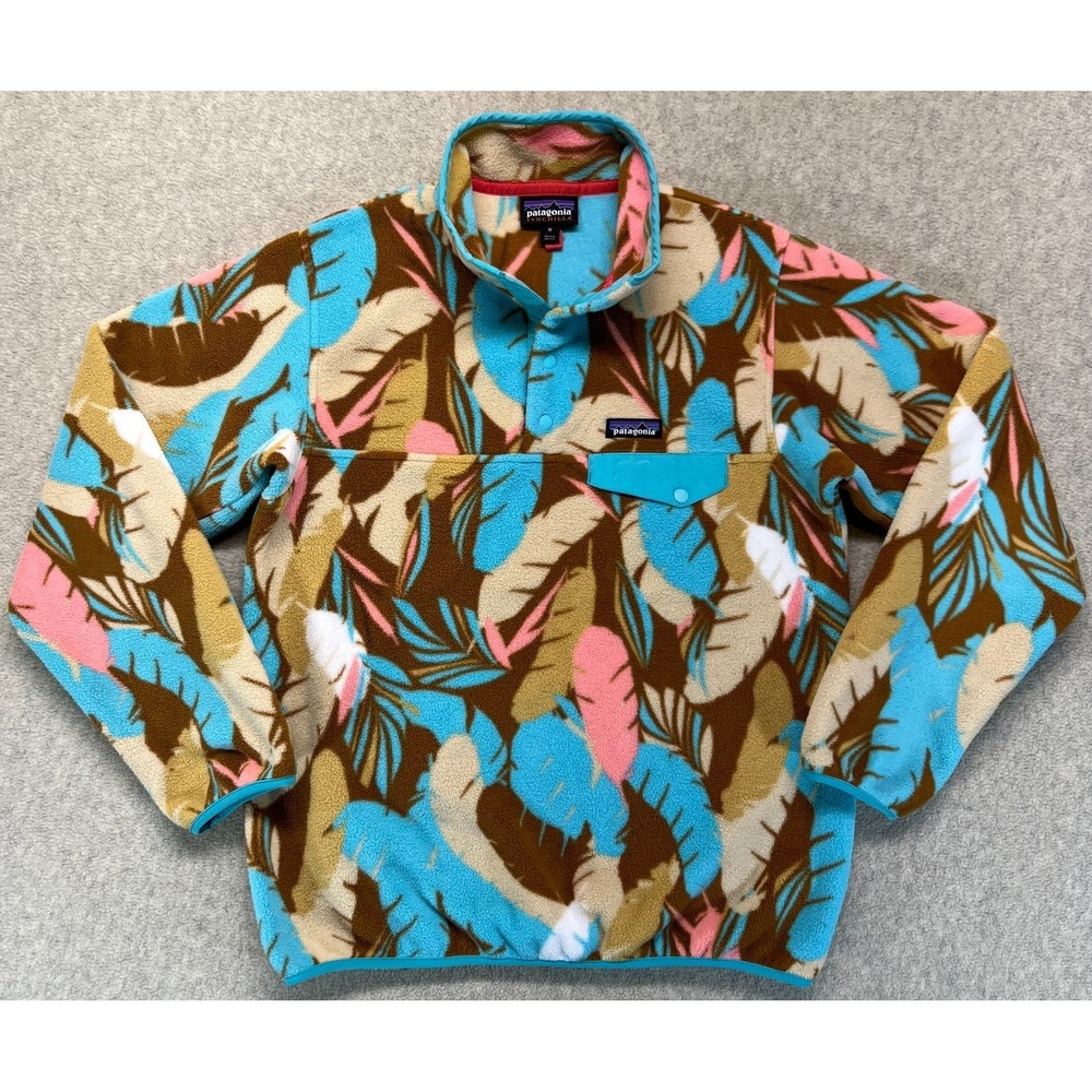 Patagonia‎ Womens Synchilla Snap T Fleece Pullover Feather Dance Lightweight M